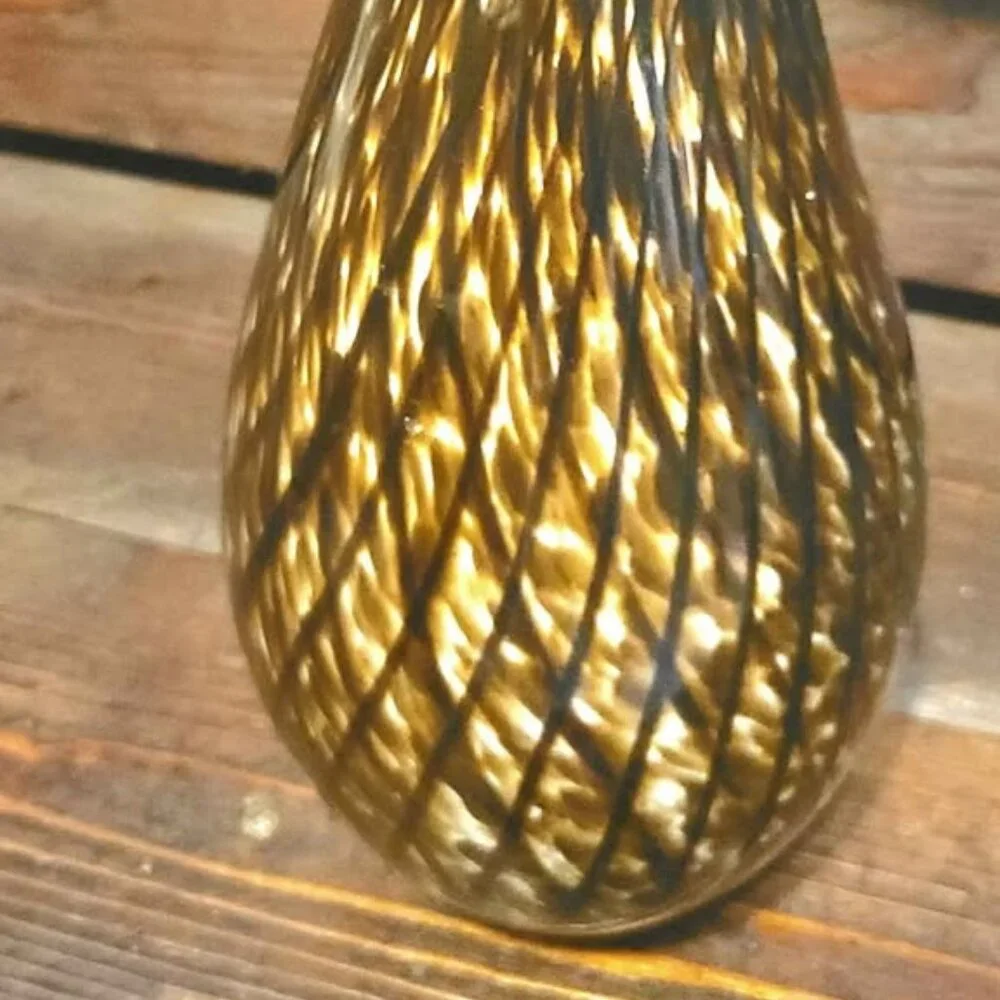 Vase, Vinci by Dynasty Gallery, Brown Black Cased Art Glass